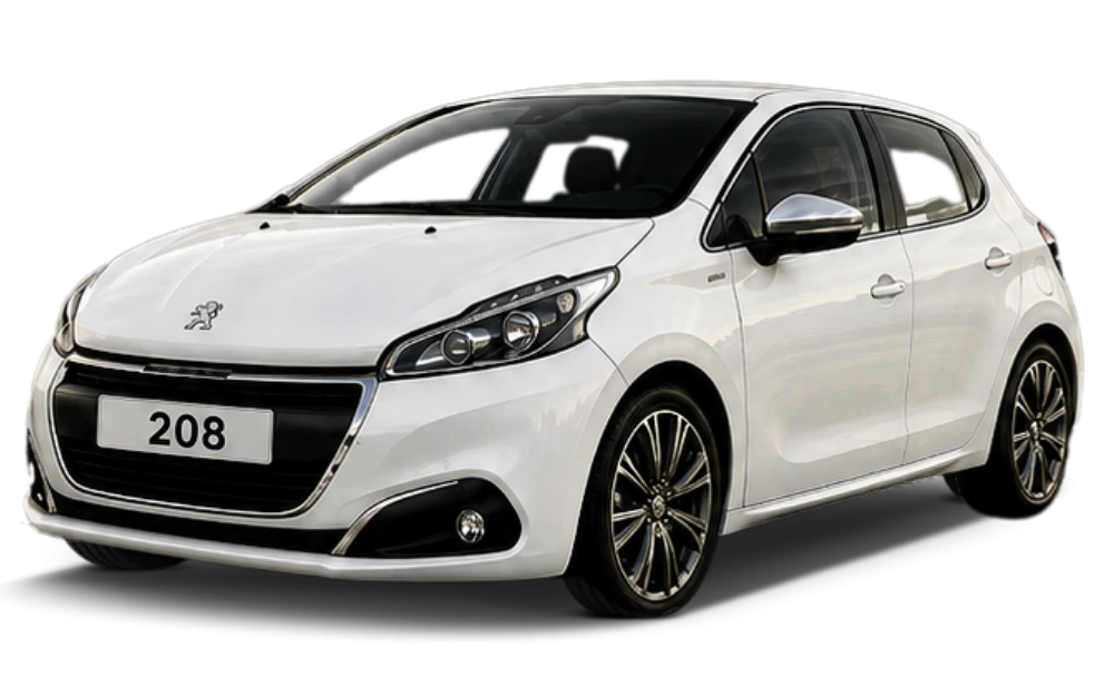 Peugeot 208 blanche en location à La Réunion